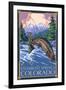 Steamboat Springs, Colorado, Angler Fisherman-Lantern Press-Framed Art Print