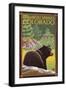 Steamboat Springs, Colorado, Black Bear in Forest-Lantern Press-Framed Art Print