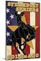 Steamboat Springs, Colorado - Bronco and Star-Lantern Press-Mounted Art Print