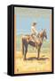 Steamboat Springs, Colorado, Cowboy Side View-Lantern Press-Framed Stretched Canvas