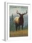 Steamboat Springs, Colorado, Elk Scene-Lantern Press-Framed Art Print