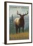 Steamboat Springs, Colorado, Elk Scene-Lantern Press-Framed Art Print