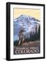 Steamboat Springs, Colorado - Hiker-Lantern Press-Framed Art Print