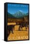 Steamboat Springs, Colorado - Horses and Barn-Lantern Press-Framed Stretched Canvas