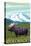 Steamboat Springs, Colorado, Moose and Mountain-Lantern Press-Stretched Canvas