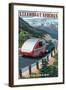 Steamboat Springs, Colorado - Retro Camper-Lantern Press-Framed Art Print