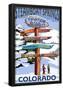 Steamboat Springs, Colorado - Ski Run Signpost-null-Framed Poster