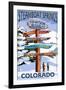 Steamboat Springs, Colorado - Ski Run Signpost-Lantern Press-Framed Art Print