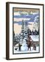 Steamboat Springs, Colorado - Snowman Scene-Lantern Press-Framed Art Print