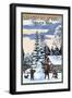 Steamboat Springs, Colorado - Snowman Scene-Lantern Press-Framed Art Print