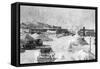 Steamboat Springs, Colorado - Snowy Street Scene-Lantern Press-Framed Stretched Canvas