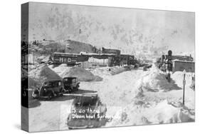 Steamboat Springs, Colorado - Snowy Street Scene-Lantern Press-Stretched Canvas