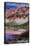 Steamboat Springs, Colorado - Twilight Lake Scene-Lantern Press-Stretched Canvas