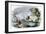 Steamboats and a Raft Passing a Sugar Plantation on the Mississippi River, 1850s-null-Framed Giclee Print