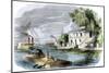 Steamboats and a Raft Passing a Sugar Plantation on the Mississippi River, 1850s-null-Mounted Giclee Print