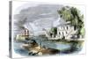 Steamboats and a Raft Passing a Sugar Plantation on the Mississippi River, 1850s-null-Stretched Canvas