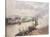 Steamboats in the Port of Rouen, 1896-Camille Pissarro-Stretched Canvas