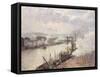 Steamboats in the Port of Rouen, 1896-Camille Pissarro-Framed Stretched Canvas