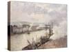 Steamboats in the Port of Rouen, 1896-Camille Pissarro-Stretched Canvas