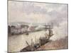 Steamboats in the Port of Rouen, 1896-Camille Pissarro-Mounted Giclee Print