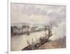 Steamboats in the Port of Rouen, 1896-Camille Pissarro-Framed Giclee Print