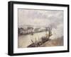 Steamboats in the Port of Rouen, 1896-Camille Pissarro-Framed Giclee Print