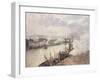 Steamboats in the Port of Rouen, 1896-Camille Pissarro-Framed Giclee Print