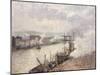 Steamboats in the Port of Rouen, 1896-Camille Pissarro-Mounted Giclee Print