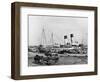 Steamboats Loading Cotton at New Orleans, Louisiana, C.1890 (B/W Photo)-American Photographer-Framed Giclee Print