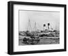 Steamboats Loading Cotton at New Orleans, Louisiana, C.1890 (B/W Photo)-American Photographer-Framed Giclee Print