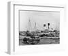 Steamboats Loading Cotton at New Orleans, Louisiana, C.1890 (B/W Photo)-American Photographer-Framed Giclee Print