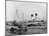 Steamboats Loading Cotton at New Orleans, Louisiana, C.1890 (B/W Photo)-American Photographer-Mounted Giclee Print