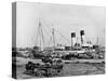 Steamboats Loading Cotton at New Orleans, Louisiana, C.1890 (B/W Photo)-American Photographer-Stretched Canvas