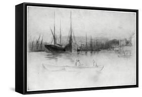 Steamboats Off the Tower, 1875-James Abbott McNeill Whistler-Framed Stretched Canvas