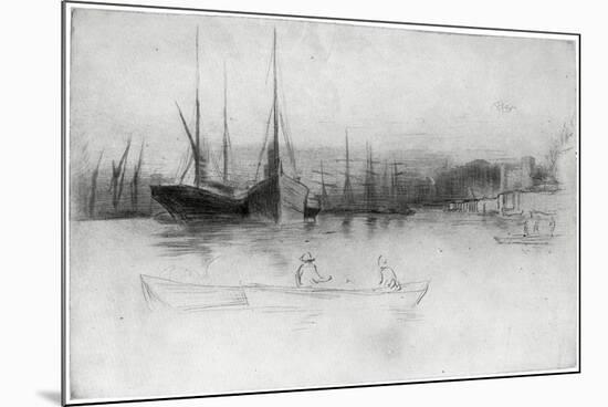 Steamboats Off the Tower, 1875-James Abbott McNeill Whistler-Mounted Giclee Print