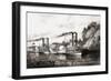 Steamboats racing on the Mississippi river, USA-N. and Ives, J.M. Currier-Framed Giclee Print