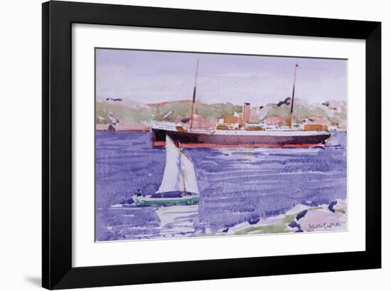 Steamer and Yacht, Iona-Francis Campbell Cadell-Framed Premium Giclee Print