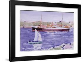 Steamer and Yacht, Iona-Francis Campbell Cadell-Framed Premium Giclee Print