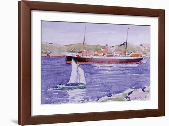 Steamer and Yacht, Iona-Francis Campbell Cadell-Framed Premium Giclee Print