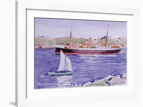 Steamer and Yacht, Iona-Francis Campbell Cadell-Framed Premium Giclee Print