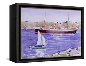 Steamer and Yacht, Iona-Francis Campbell Boileau Cadell-Framed Stretched Canvas