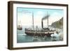 Steamer at Santa Catalina-null-Framed Art Print