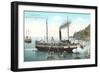 Steamer at Santa Catalina-null-Framed Art Print