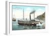 Steamer at Santa Catalina-null-Framed Art Print