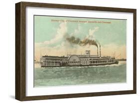 Steamer between Louisville and Cincinnati, Ohio-null-Framed Art Print