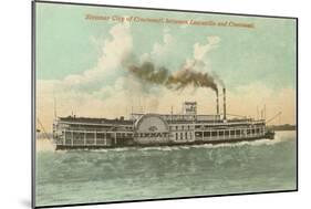 Steamer between Louisville and Cincinnati, Ohio-null-Mounted Art Print