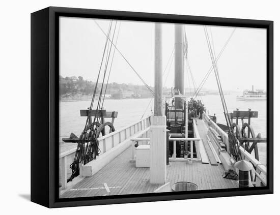 Steamer Clermont, deck, looking aft, 1909-Detroit Publishing Co.-Framed Stretched Canvas