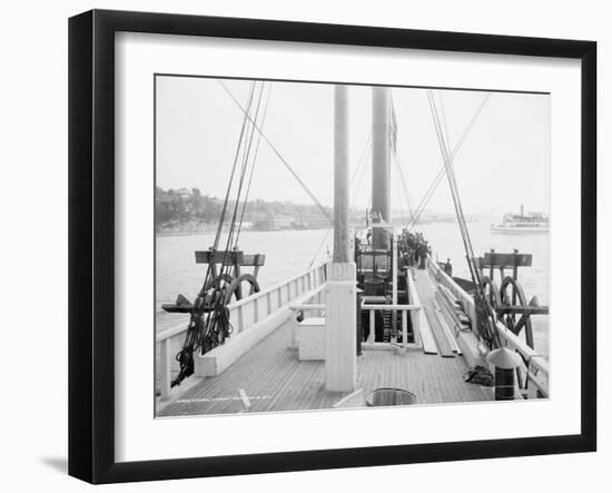 Steamer Clermont, deck, looking aft, 1909-Detroit Publishing Co.-Framed Photographic Print