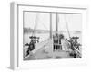 Steamer Clermont, deck, looking aft, 1909-Detroit Publishing Co.-Framed Photographic Print