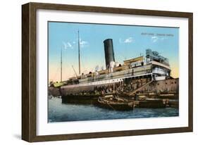 Steamer Coaling, Port Said, Egypt, 20th Century-null-Framed Giclee Print